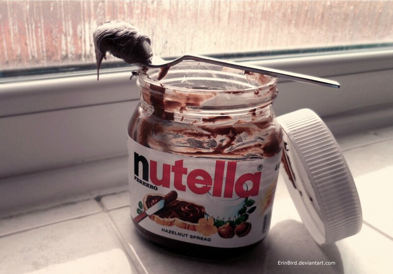 Nutella jar with spoon