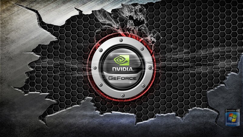 NVIDIA GeForce logo on metal
