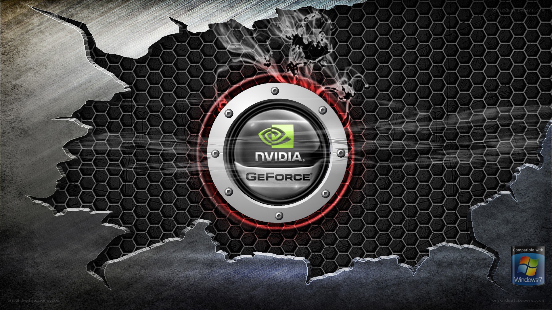 NVIDIA GeForce logo on metal