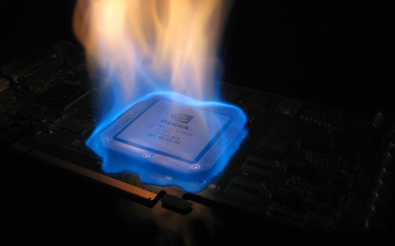 NVIDIA GPU on Circuit Board — Black