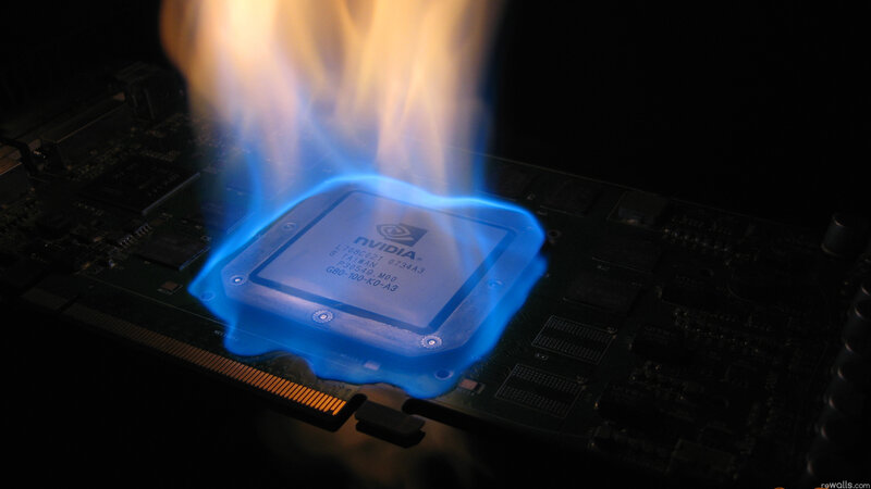 NVIDIA GPU on Fire — Black