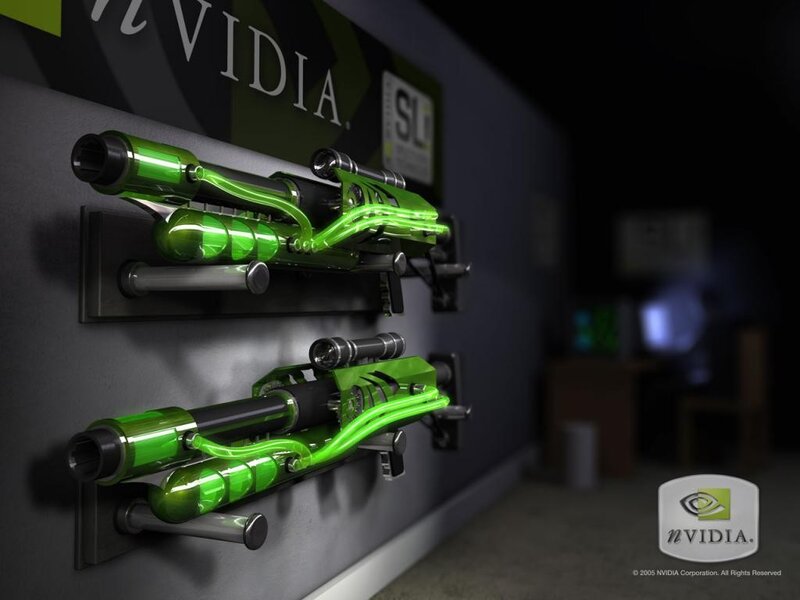 NVIDIA green weapon display