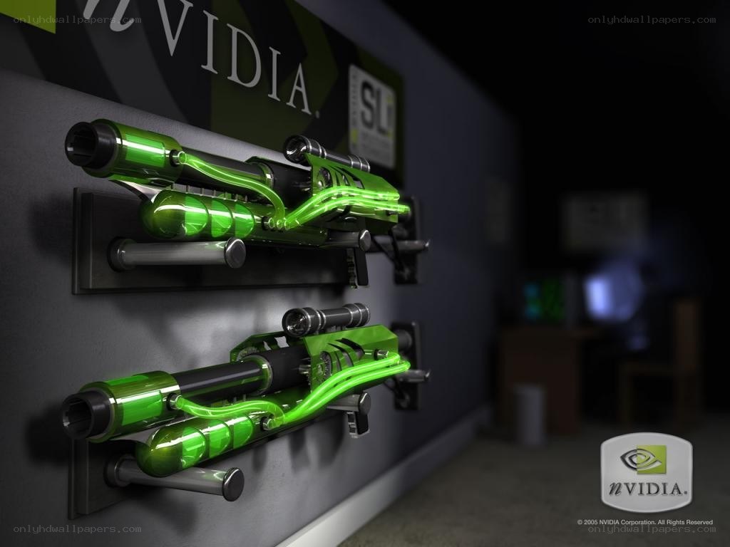 NVIDIA green weapon display