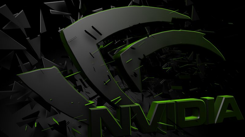 NVIDIA Logo — Black, Dramatic, 3d Render