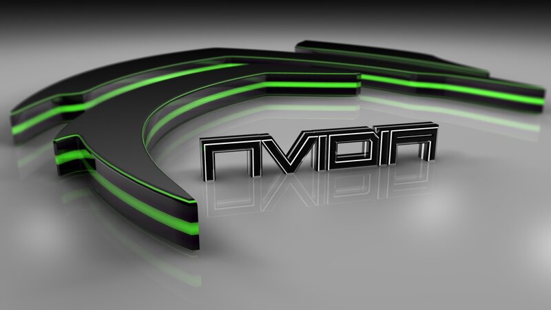 NVIDIA Logo — Black, Modern, 3d Render, Green Lines