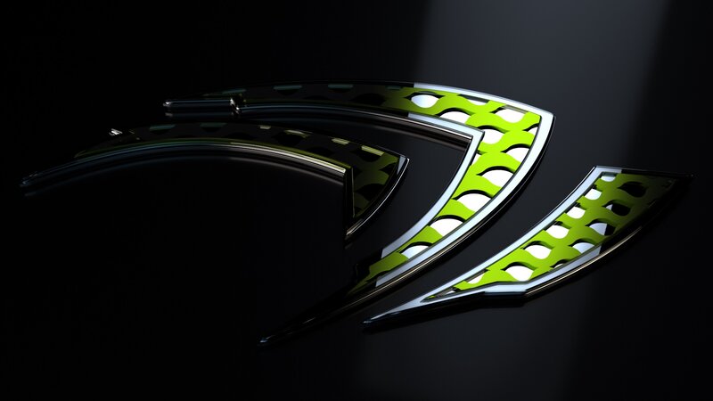 NVIDIA Logo — Green, Dramatic, 3d Render