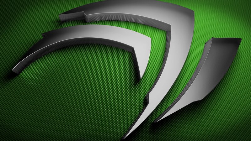 NVIDIA Logo — Green, Modern, 3d Render, Green Mesh Background