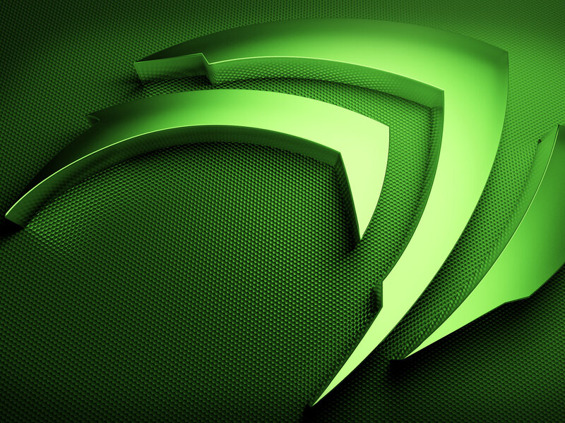 NVIDIA Logo — Green, Technological, 3d Render, Metallic Texture