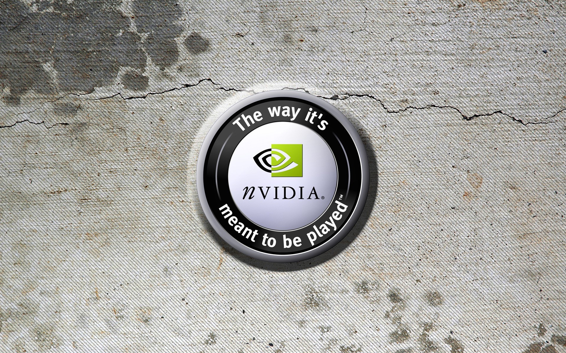 NVIDIA logo on concrete