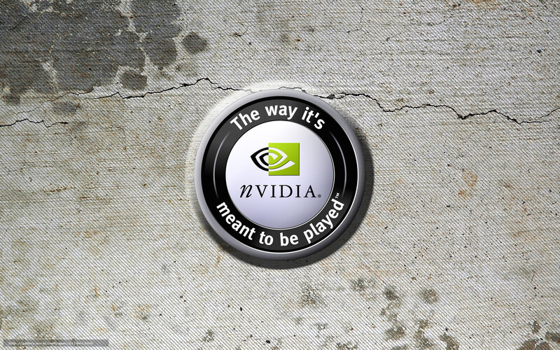 NVIDIA logo on concrete