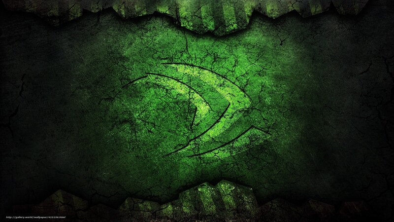 NVIDIA logo on cracked green background