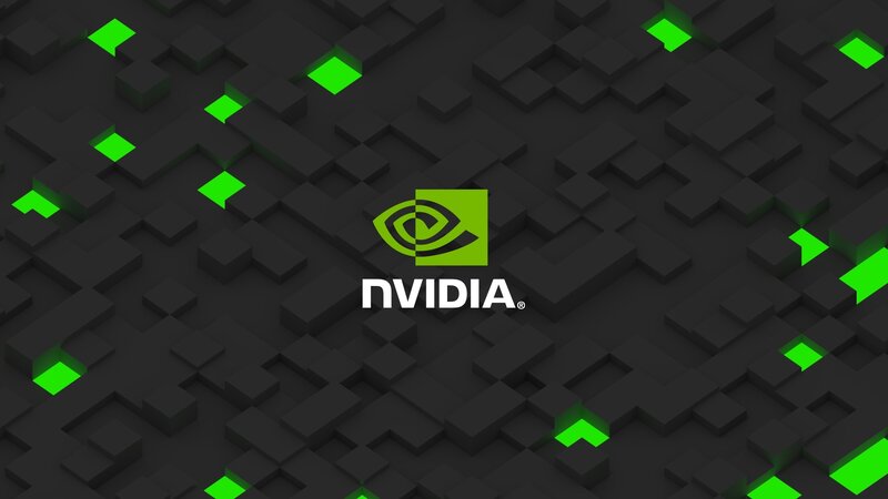 NVIDIA Logo on Cubes — Black, Technological