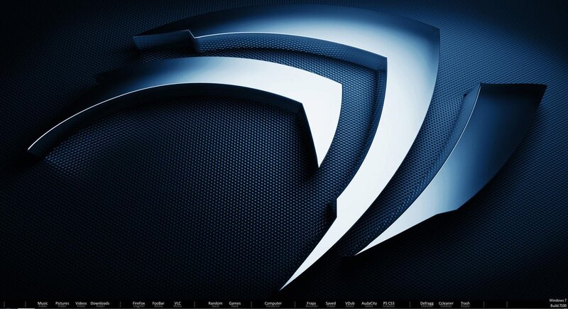 NVIDIA Logo on Dark Background — Blue, 3d Render