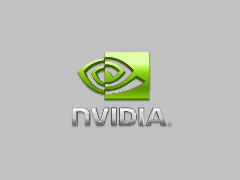 NVIDIA logo on gray background