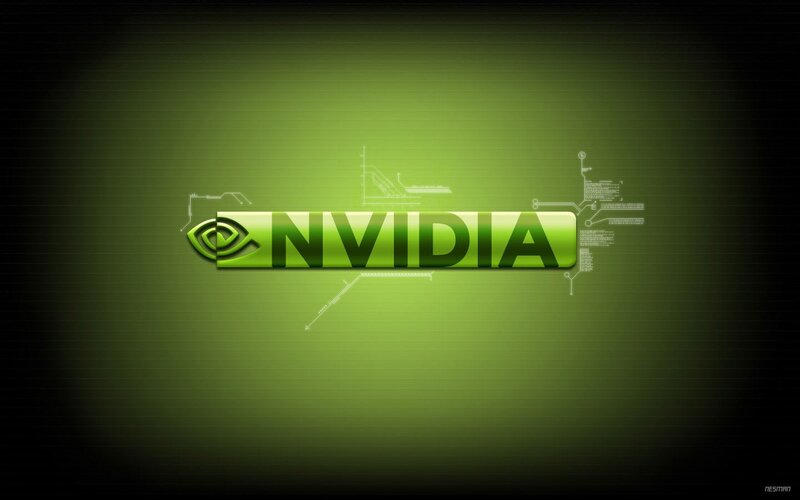 NVIDIA logo on green background