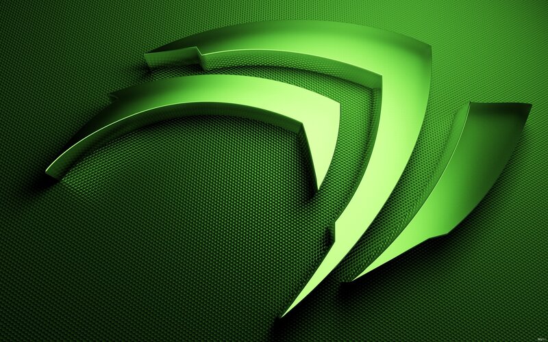 NVIDIA logo on green background