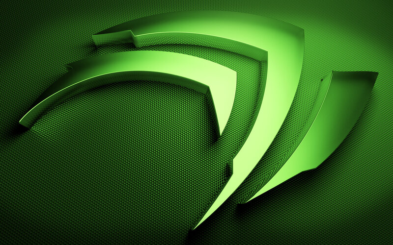 NVIDIA logo on green mesh