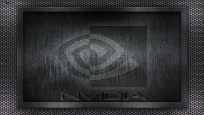 NVIDIA logo on metal background