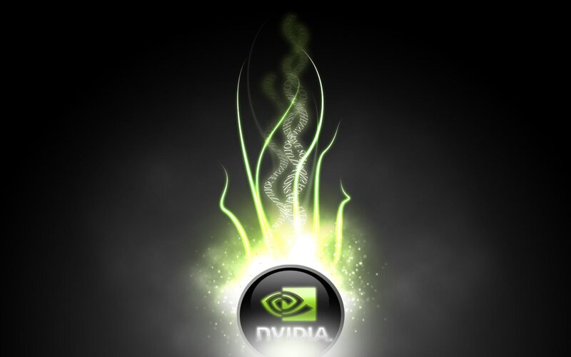 NVIDIA logo with glowing effects
