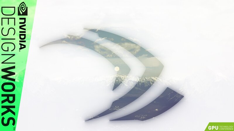 NVIDIA Logo with Mountains