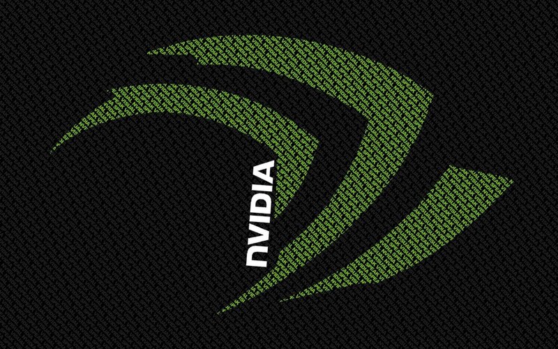 NVIDIA logo with text pattern