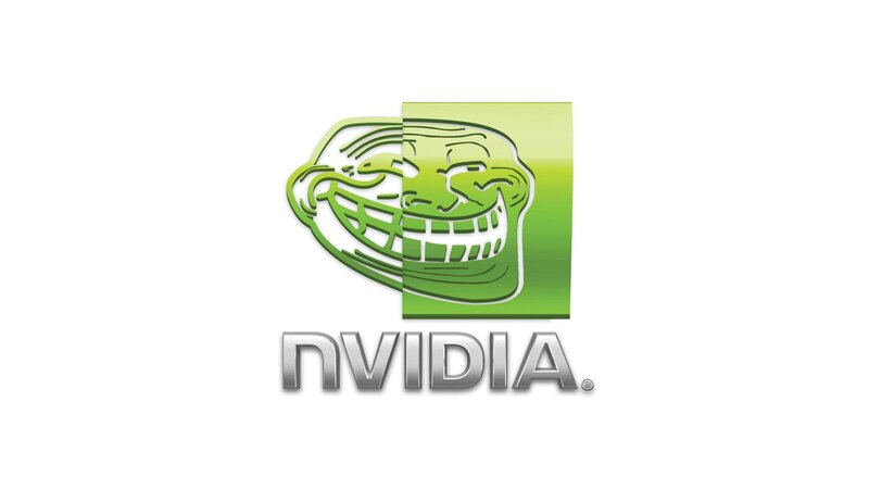 NVIDIA logo with troll face