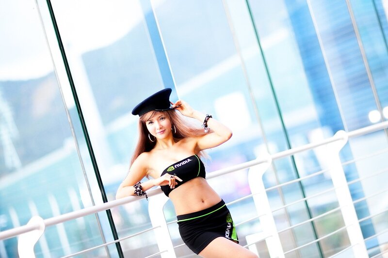 NVIDIA promotional model posing