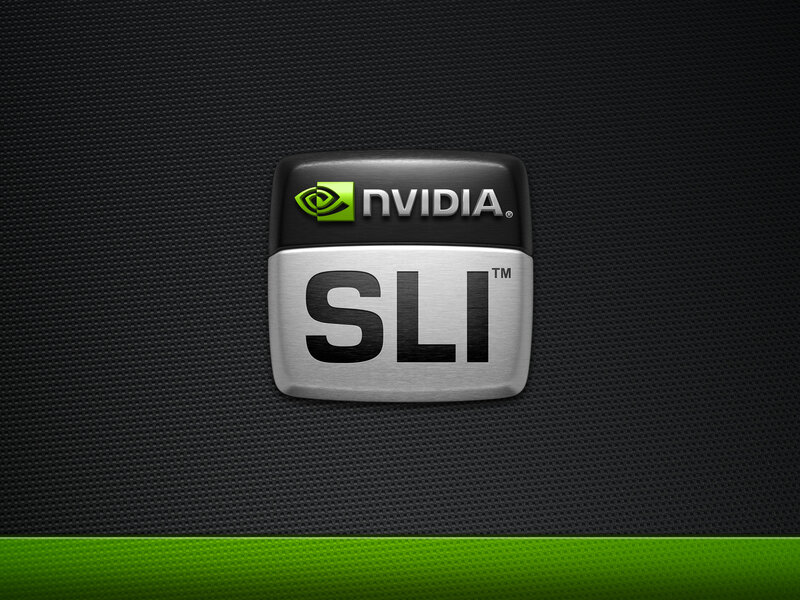 NVIDIA SLI logo on textured background