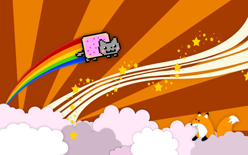 Nyan Cat Flying — Orange