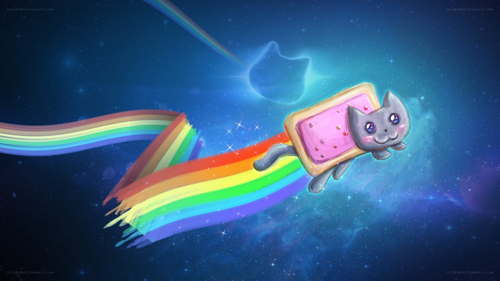 Nyan Cat flying through space