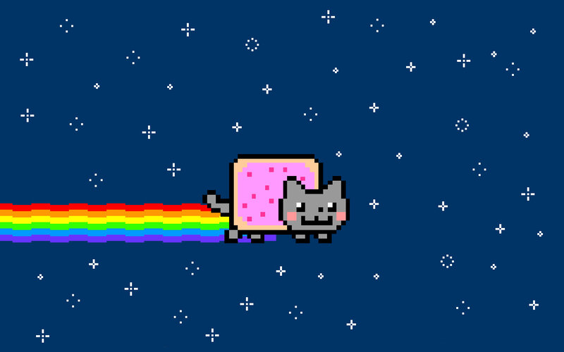 Nyan Cat flying through space