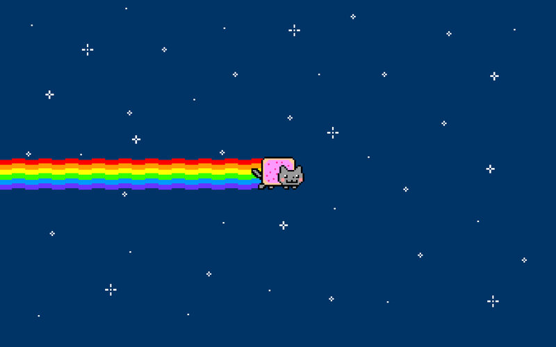 Nyan Cat flying through space