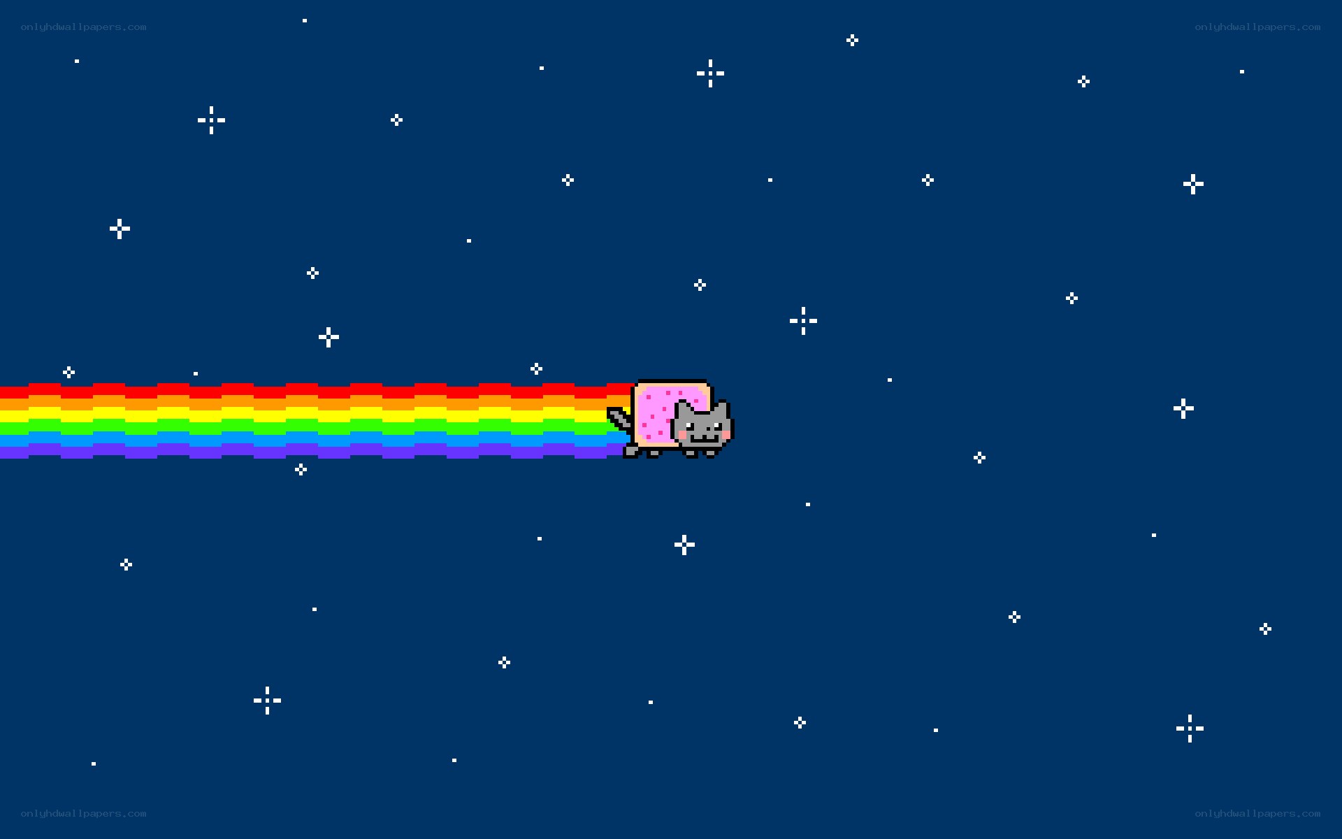 Nyan Cat flying through space