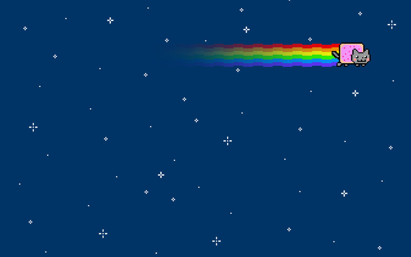 Nyan Cat flying through space