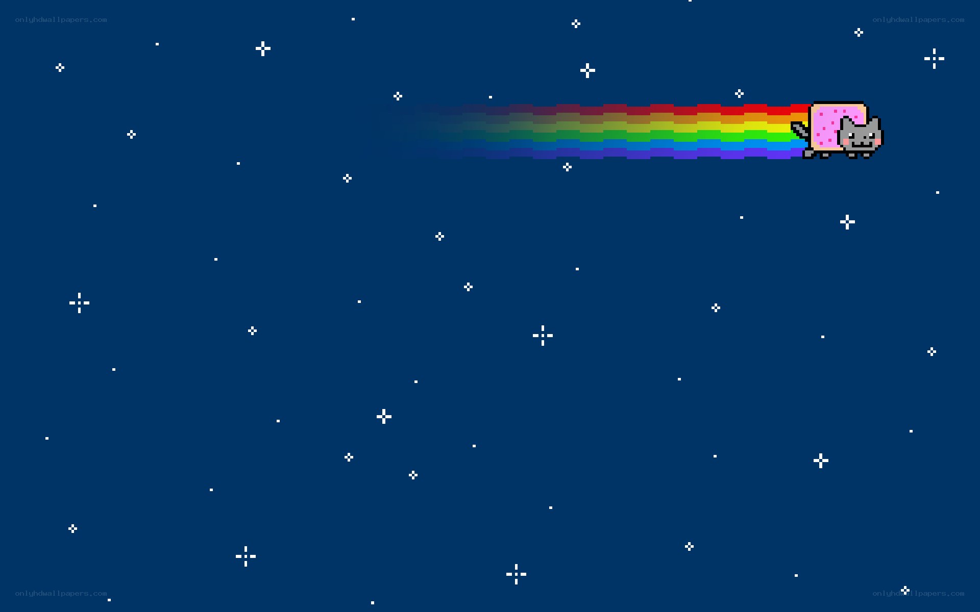 Nyan Cat flying through space