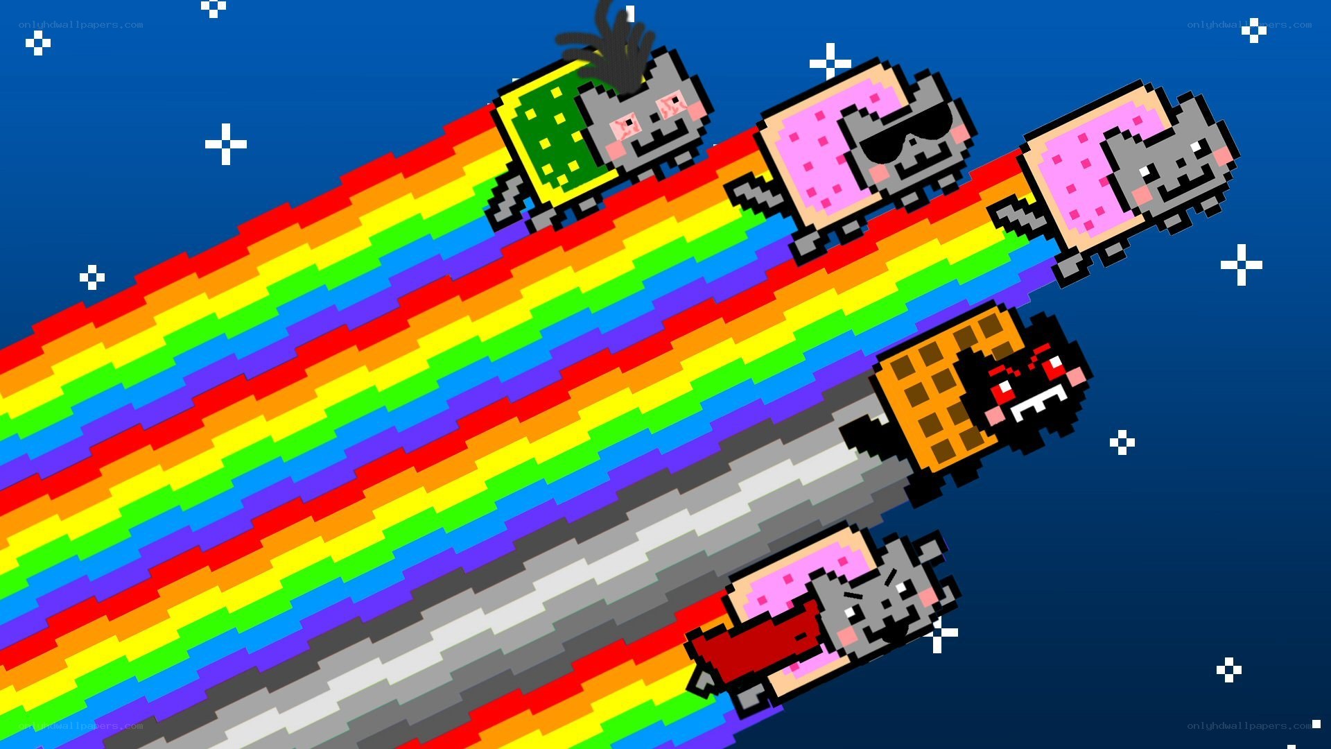 Nyan Cat flying through space