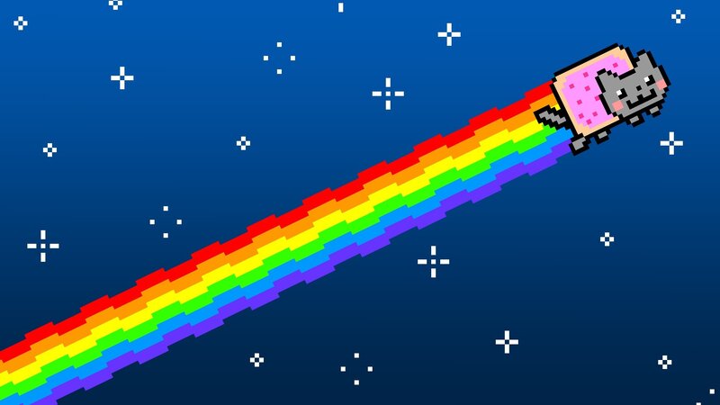 Nyan Cat flying through space