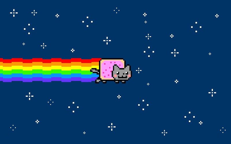 Nyan Cat flying through space