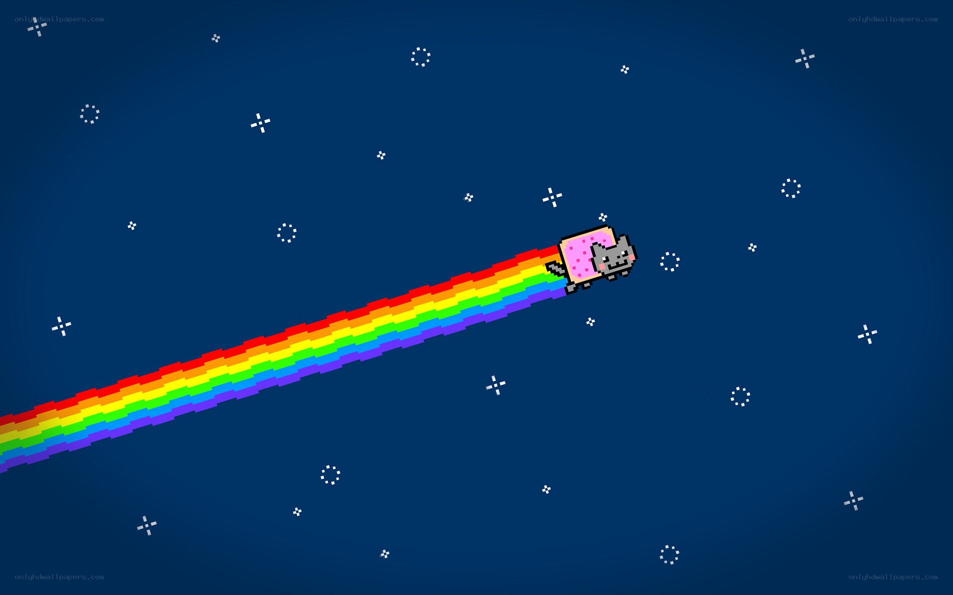 Nyan Cat flying through space