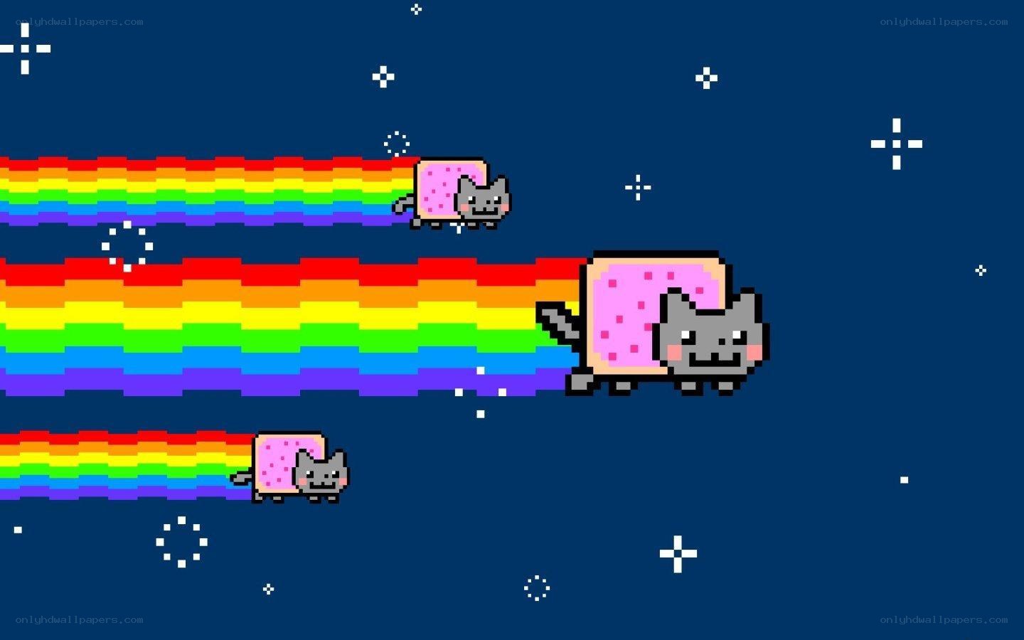 Nyan Cat flying through space