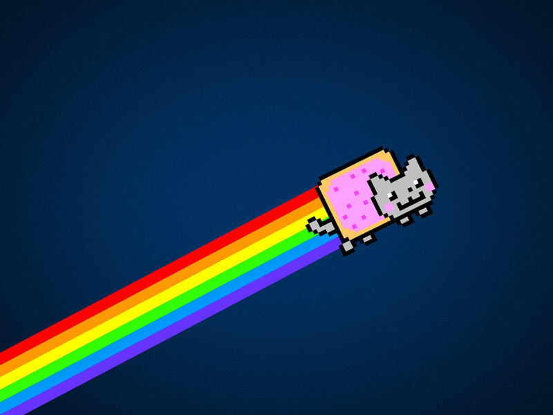 Nyan Cat flying through space