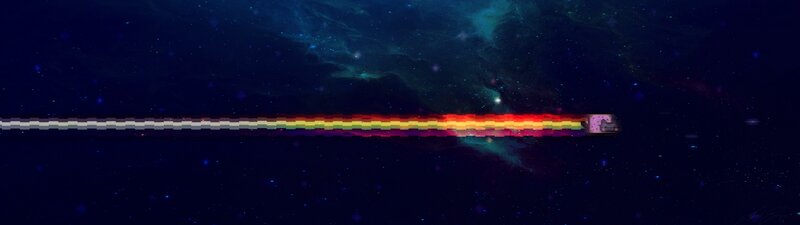 Nyan Cat Flying Through Space — Black