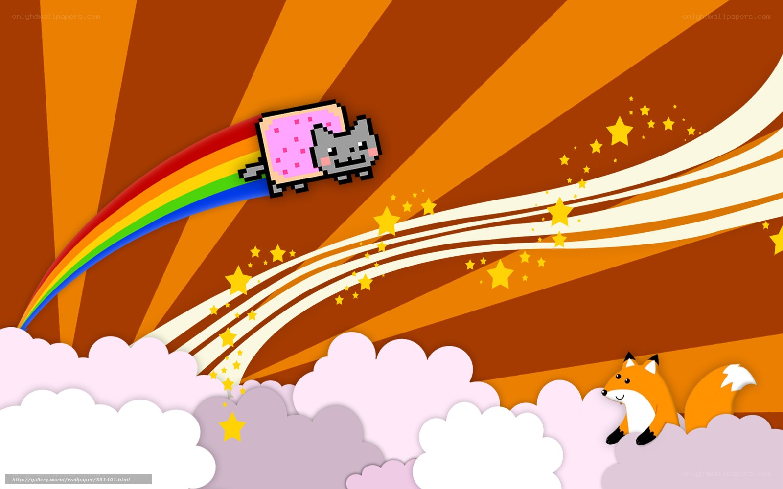 Nyan Cat flying through space