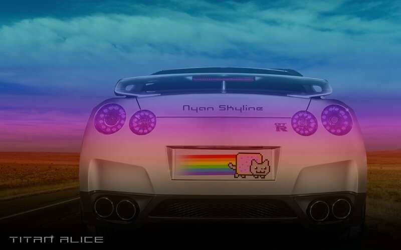 Nyan Cat Nissan GT-R