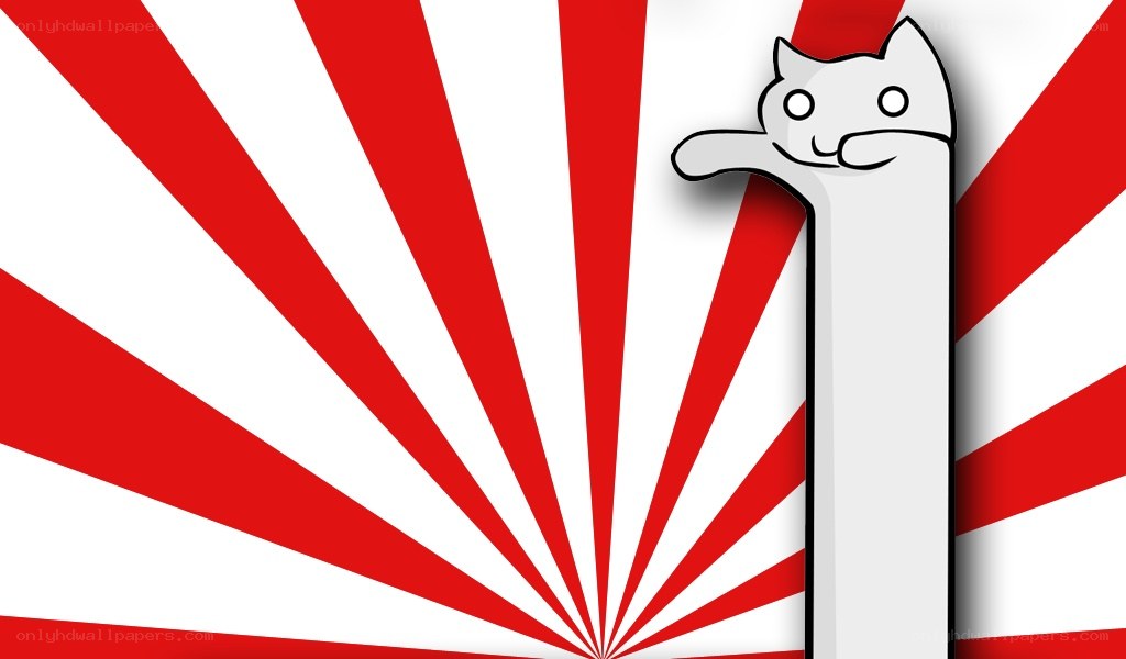 Nyan Cat on red and white background