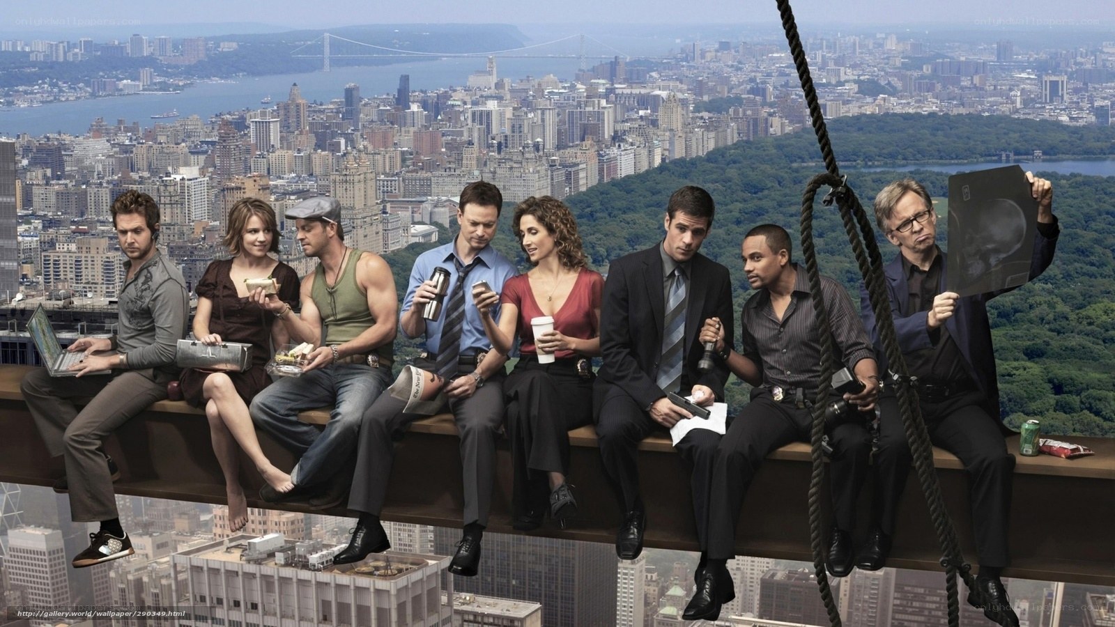 NYPD Blue cast on beam
