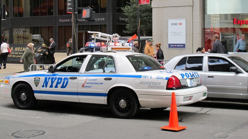 NYPD patrol car on city street