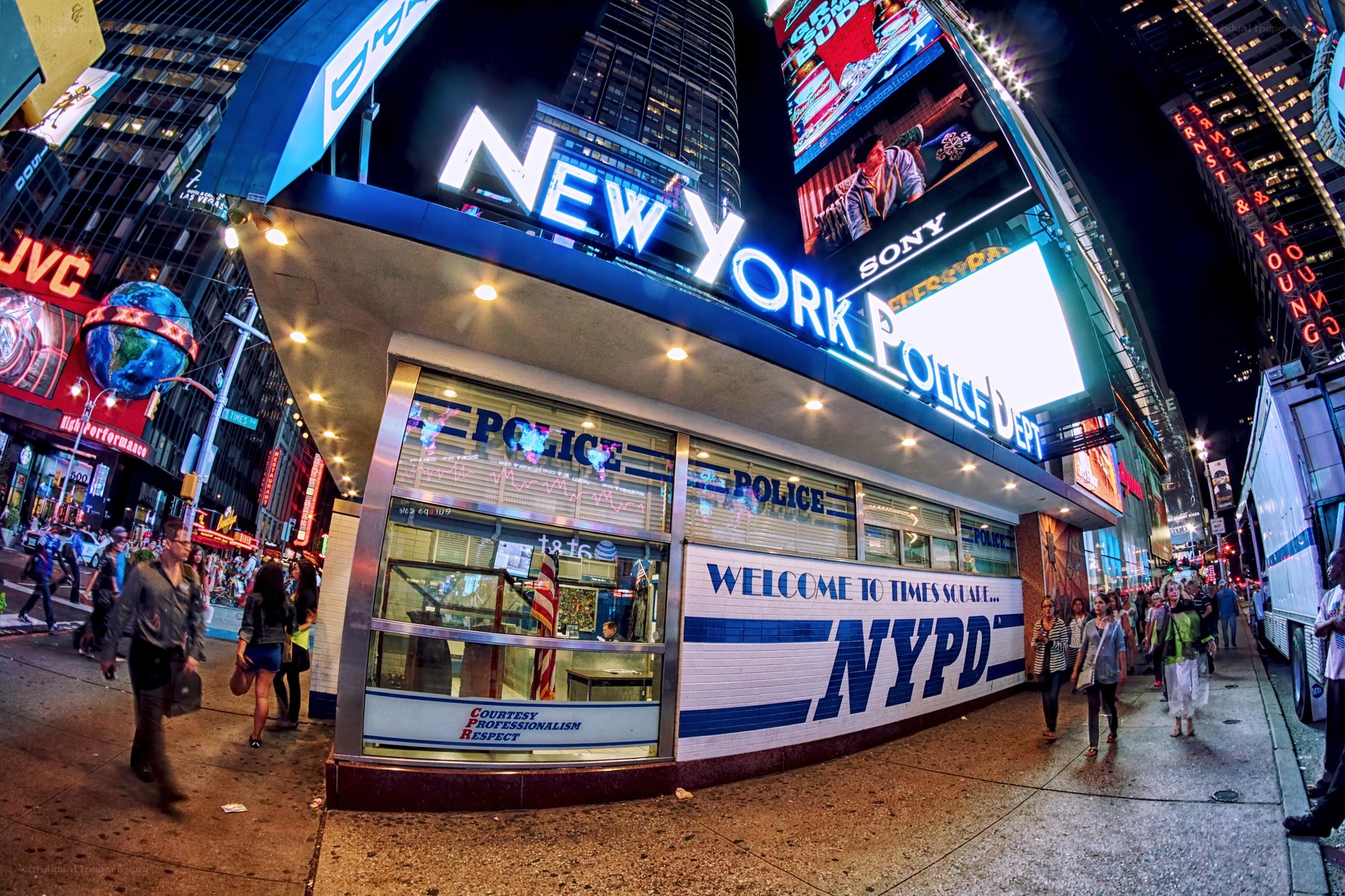 NYPD station in Times Square