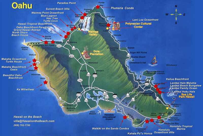 Oahu vacation map