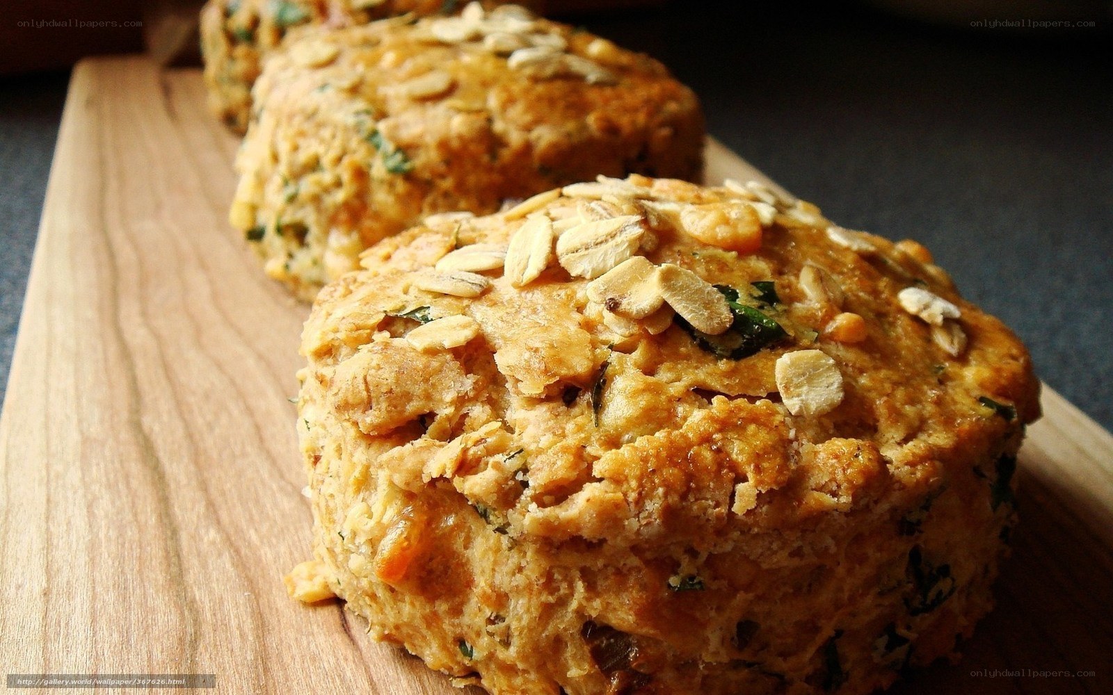 oat scones on wooden board